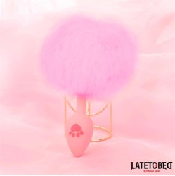 Latetobed Bdsm Line Pink Silicone Anal Plug with Pompon Pink