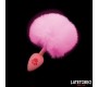 Latetobed Bdsm Line Pink Silicone Anal Plug with Pompon Pink