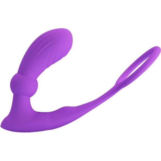 Prettylove Warren Remote-Controlled Vibrating and Pulsating Anal Plug and Penis Ring
