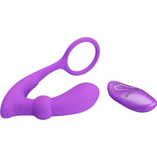 Prettylove Warren Remote-Controlled Vibrating and Pulsating Anal Plug and Penis Ring