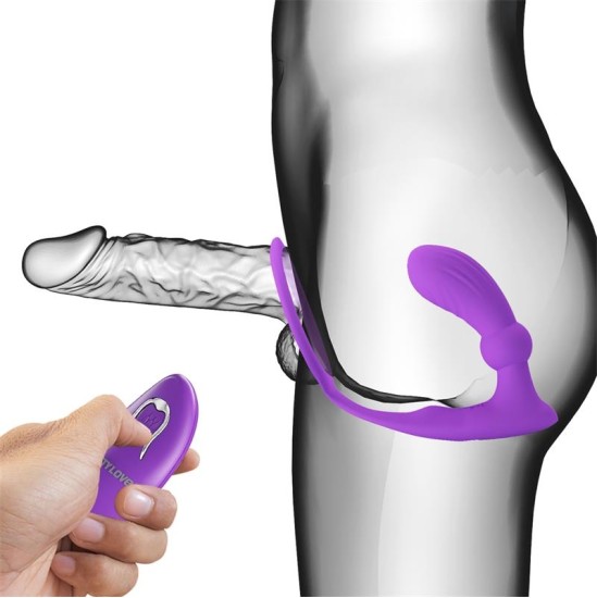 Prettylove Warren Remote-Controlled Vibrating and Pulsating Anal Plug and Penis Ring