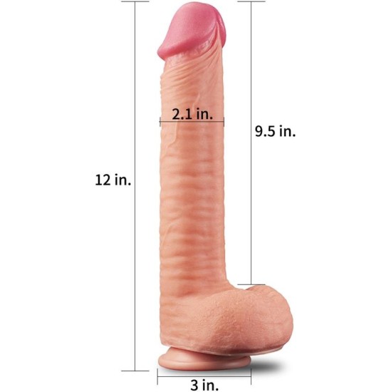 Lovetoy Dildo Nature 12 Dual Layer Flesh