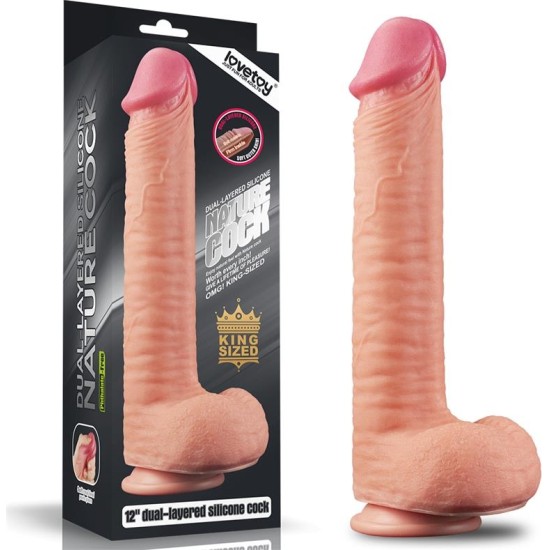 Lovetoy Dildo Nature 12 Dual Layer Flesh