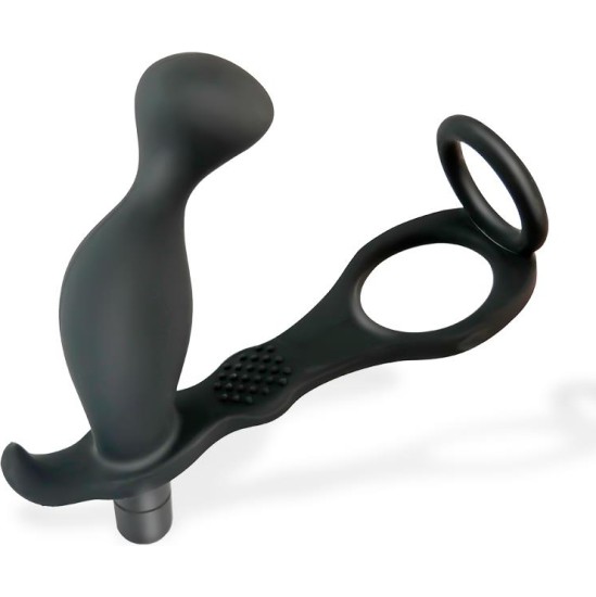 Afterdark Larimar Vibrating Anal Plug with Penis and Testicles Ring