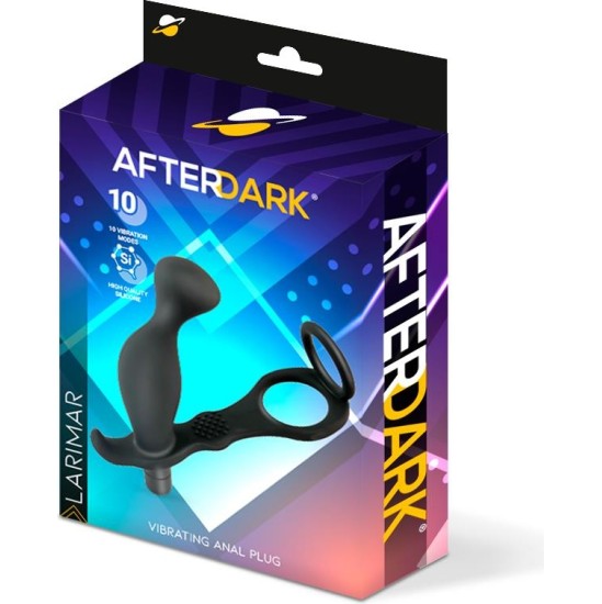 Afterdark Larimar Vibrating Anal Plug with Penis and Testicles Ring