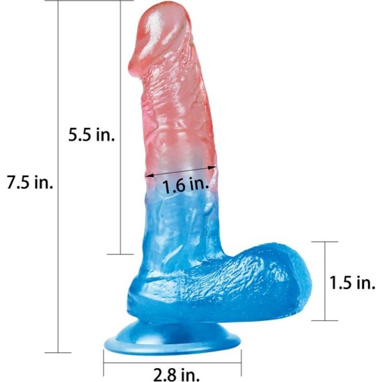 Lovetoy Dildo Dazzle Studs 7.5 Pink and Blue