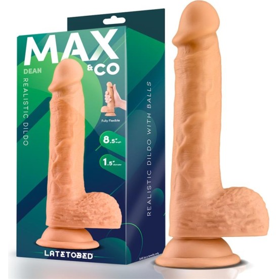 Max & Co Dean Realistic Dildo with Testicles 8.5 Flesh