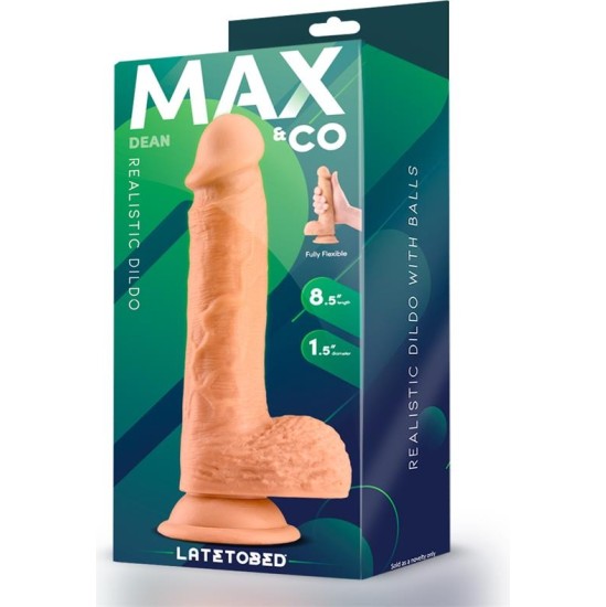 Max & Co Dean Realistic Dildo with Testicles 8.5 Flesh