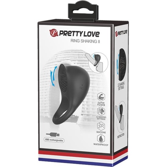 Prettylove Cock Ring Shaking II with Licking Function