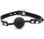 Ohmama Fetish SILICONE BALL GAG WITH LEATHER BELT (PADLOCK INCLUDED)