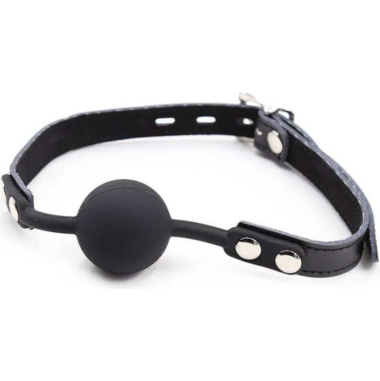 Ohmama Fetish SILICONE BALL GAG WITH LEATHER BELT (PADLOCK INCLUDED)