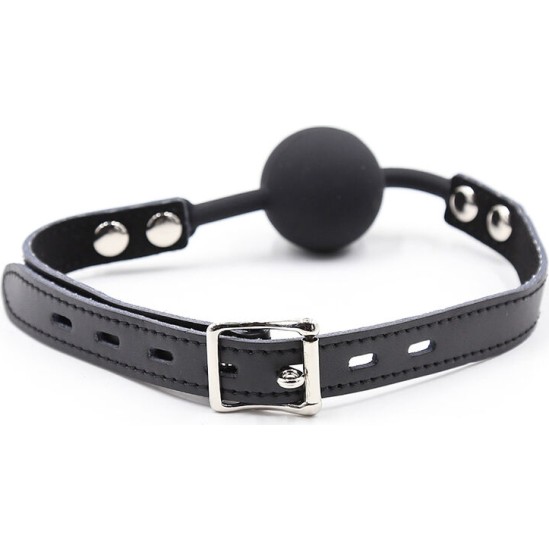 Ohmama Fetish SILICONE BALL GAG WITH LEATHER BELT (PADLOCK INCLUDED)