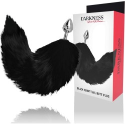 Darkness Anal DARKNESS - SILVER ANAL PLUG 8 CM WITH BLACK TAIL