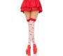 Leg Avenue Hosiery LEG AVENUE - MUSHROOM HIGH SOCKS RED/WHITE