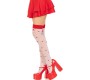 Leg Avenue Hosiery LEG AVENUE - MUSHROOM HIGH SOCKS RED/WHITE