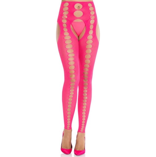 Leg Avenue Hosiery LEG AVENUE - STRAPLESS AND SEAMLESS OPAQUE STOCKINGS NEON PINK