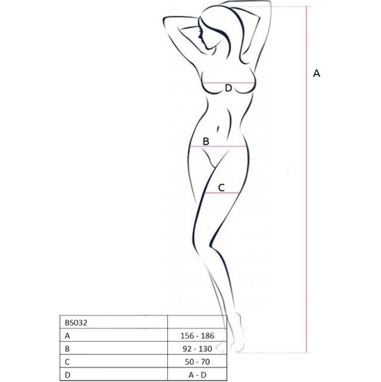 Passion Woman PASSION - WOMAN BS032 BODYSTOCKING BLACK ONE SIZE
