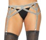 Leg Avenue Accessories LEG AVENUE - SILVER LUREX ELASTIC GARTER BELT ONE SIZE
