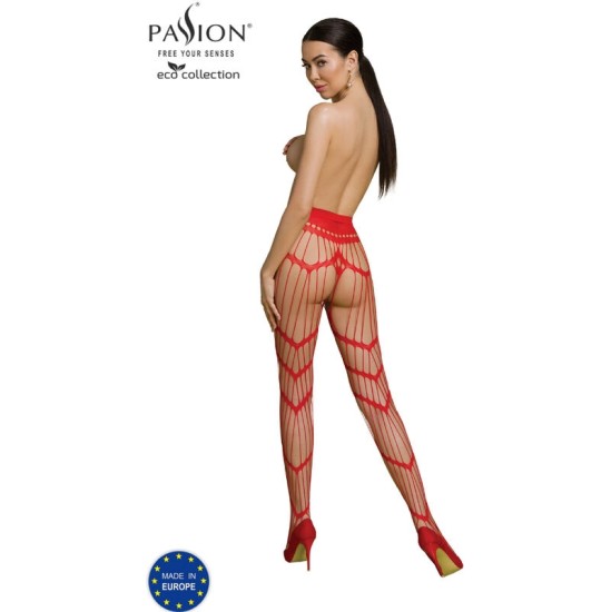 Passion Woman Garter & Stock PASSION - ECO COLLECTION BODYSTOCKING ECO S006 RED