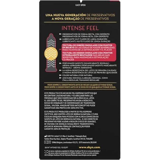 Skyn INTENSE FEEL TEXTURED CONDOM WITH WAVY DESIGN 10 UNITS