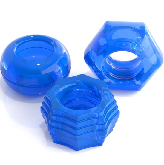 Classix SET OF 3 RINGS BLUE PENIS