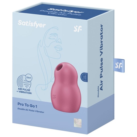 Satisfyer Air Pulse SATISFYER PRO TO GO 1 DVIGUBAS ORO PULSE STIMULIATORIUS IR VIBRATORIAUS – RAUDONAS
