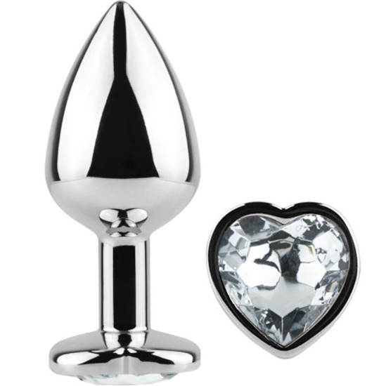 Secretplay Toys SECRET PLAY - METAL BUTT PLUG caurspīdīgs CRYSTAL HEART SMALL SIZE 7 CM