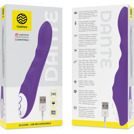 Galatea DANTE LILAC VIBRATOR COMPATIBLE WITH WATCHME WIRELESS TECHNOLOGY