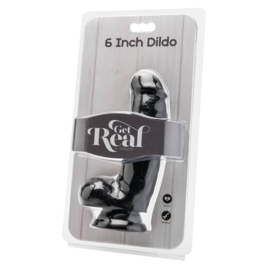 Get Real Dildo 12 CM WITH BALLS BLACK