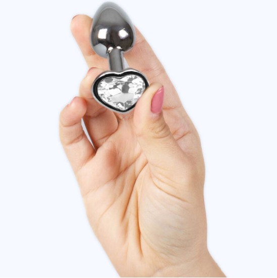 Secretplay Toys SECRET PLAY - METAL BUTT PLUG caurspīdīgs CRYSTAL HEART SMALL SIZE 7 CM