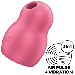 Satisfyer Air Pulse SATISFYER PRO TO GO 1 ДВОЙНОЙ СТИМУЛЯТОР ВОЗДУШНЫХ ИМПУЛЬСОВ И ВИБРАТОР - КРАСНЫЙ