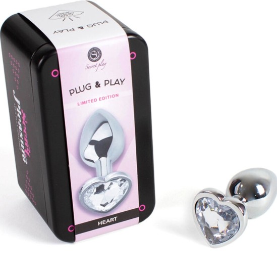 Secretplay Toys SALAJANE MÄNG – METALLIST PUNKTI PISTIK caurspīdīgs CRYSTAL HEART, VÄIKE SUURUS 7 CM