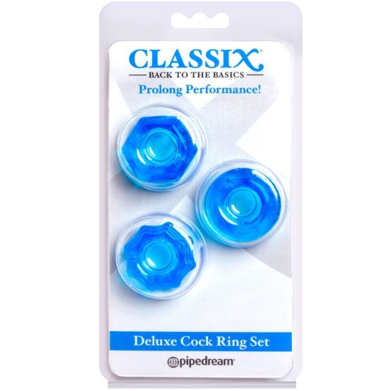 Classix SET OF 3 RINGS BLUE PENIS