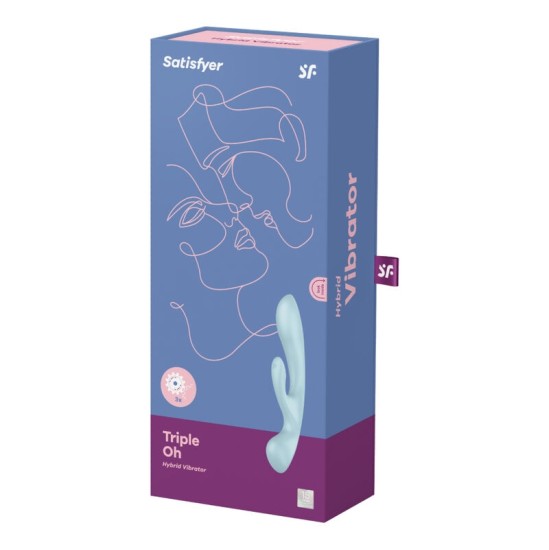 Satisfyer Vibrator SATISFYER TRIPLE OH HYBRID VIBRATION - BLUE