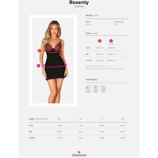 Obsessive Chemise Obsessive - СОРОЧКА И СТРИНКИ ROSENTY M/L