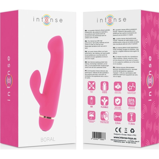 Intense Fun Vibrators ar klitora stimulātoru rozā