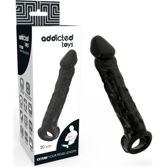 Addicted Toys Dildo pratęsimas JUODAS