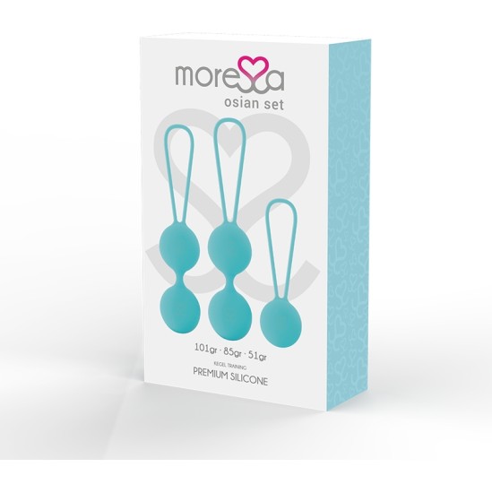 Moressa Silikona vaginālās bumbiņas komplekts tirkīza