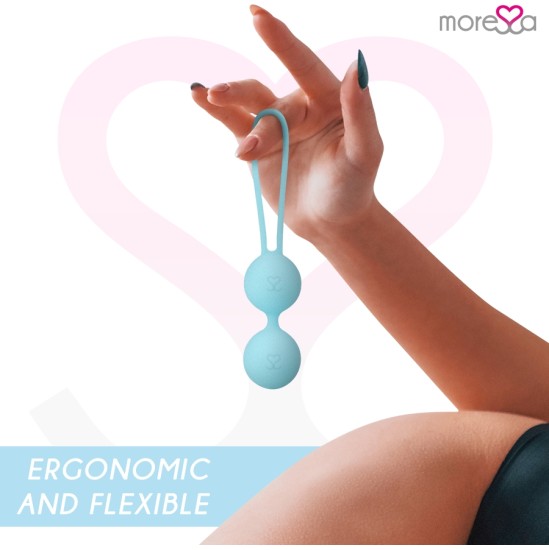 Moressa Silikona vaginālās bumbiņas komplekts tirkīza