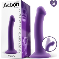 Action Bouncy Liquid Silicone Dildo Hiper Flexible 6.5 - 16.5 cm Size S Purple