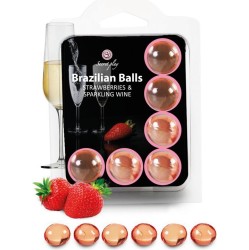 Secret Play Brazilian Balls Set 6  Strawberries & Sparkling Wine