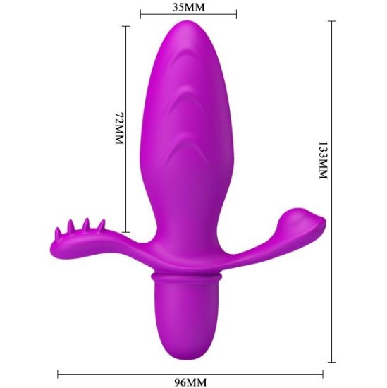 Prettylove Butt Plug with Vibration Fitch Purple