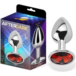 Afterdark Butt Plug with Jewel Red Rubby Size L Aluminium