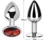 Afterdark Butt Plug with Jewel Red Rubby Size L Aluminium