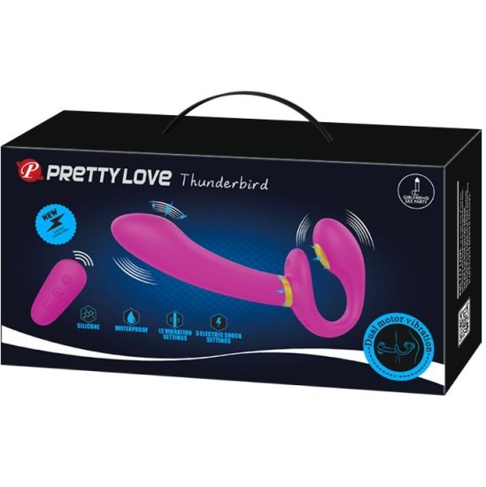 Prettylove Thunderbird Couples Vibe Strapless with Remote Control