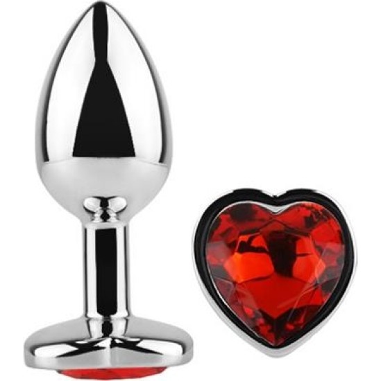 Afterdark Heart Shaped Butt Plug Red Scarlet Size S