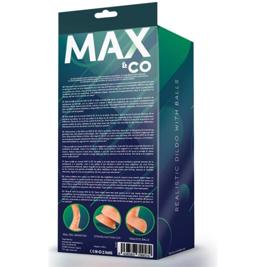 Max & Co Kurt Realistic Dildo with Testicles Flesh 9,4 - 24 cm