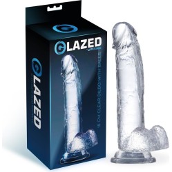 Glazed Realistic Dildo with Testicles Crystal Material 18 cm