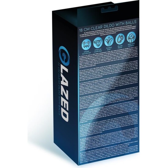 Glazed Realistic Dildo with Testicles Crystal Material 18 cm