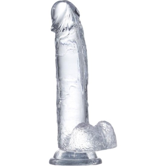 Glazed Realistic Dildo with Testicles Crystal Material 18 cm